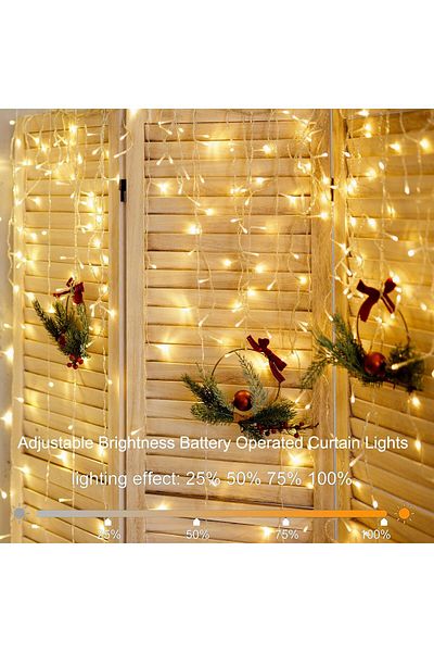 Taimi Window Curtain String Light 300 leds Icicle Christmas String Fairy Wedding Lights3M*3M