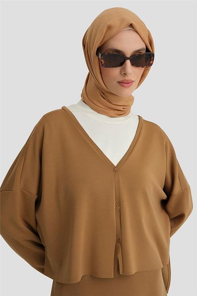 Armine 24Kd6816 Model Camel Knitted Cardigan Set