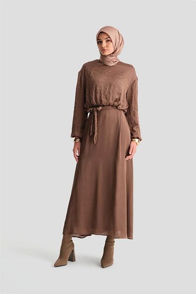 Armine 24K6919 Model Bitter Brown Balloon Blouse Set
