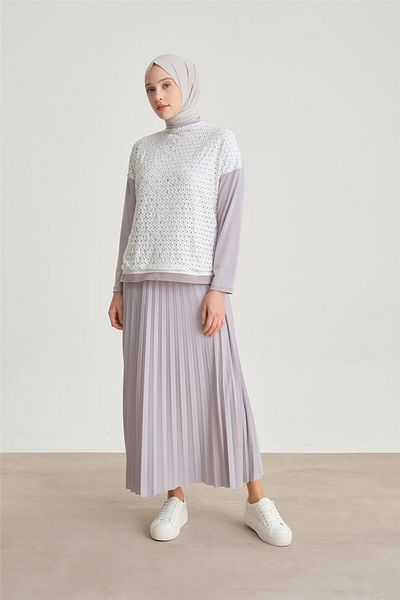 Armine Gray Skirt Set - 24Yd4410 Model