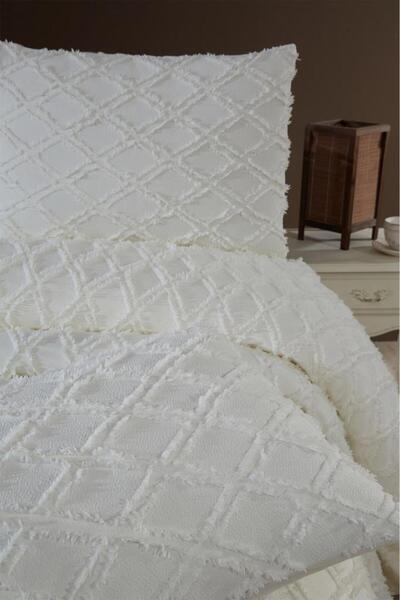 bursa çeyiz Hesya 3 Piece Double Pique Set Cream