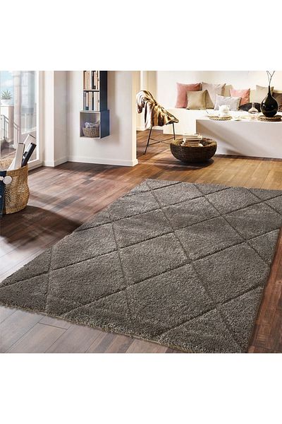 Homelux Courtney shaggy rug, rectangular, 160x230, Ben Ourain style, brown, polypropylene
