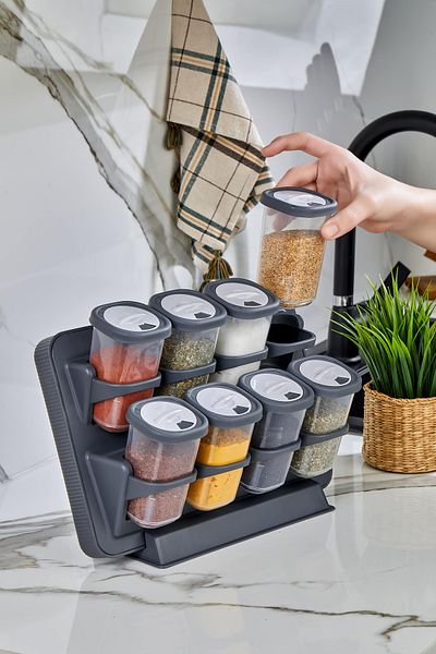 Mek life 8-Piece Swivel Cap Stand Spice Rack