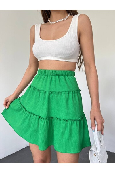 Modamorfo Zöld szoknya elasztikus deréknadrággal