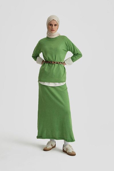Armine Water Green Basic Knitwear Set - 24Kd4222