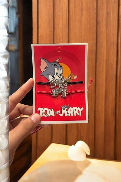 MİSSOYKAN Tom and Jerry Friendship and Lover Bracelet – Red-Black Adjustable String – Couple Combination-