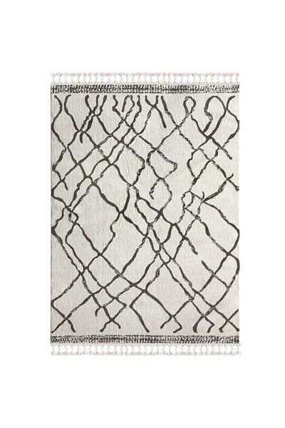 Homelux Marcie rectangular rug, 160x230, geometric, white, light brown, polyester