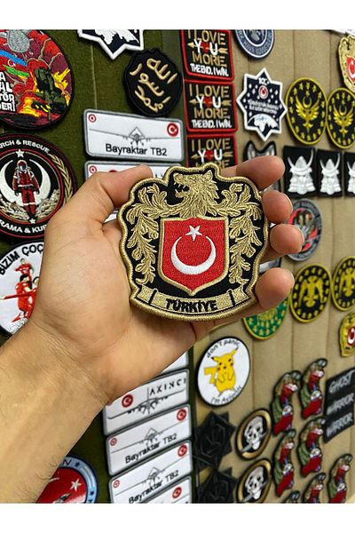 Ex Patch Șorț Motiv Wolf Drapelul Turcesc 8 X 9 Cm