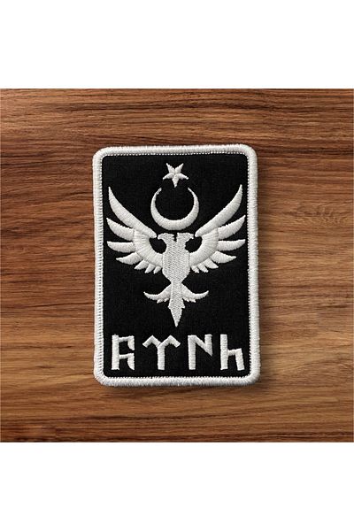 Ex Patch Culoare Albă Vultur Dublu Cap Turc Patch Arma 10 X 7 Cm