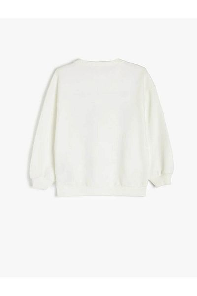 Koton Girl's Ecru Sweatshirt - 5Skg10212Ak