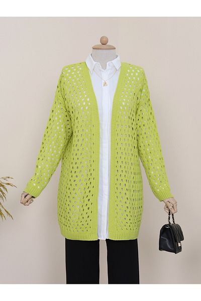 Modamorfo Mesh Spring Araboy Knitwear Cardigan - Oil Green