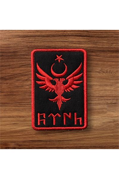 Ex Patch Culoare Roșu Vultur Dublu Cap Turc Patch Arma 10 X 7 Cm
