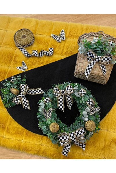 Marrone Kapı Süsü Ve Paspas Takımı Kapı Sepeti Mackenzie Kurdele 70*40 cm