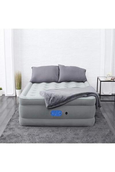 BESTWAY سرير هوائي AlwayzAire بحجم كوين مع مضخة مزدوجة مدمجة 203 سم × 152 سم × 46 سم 26-67624