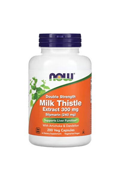 Now Foods مستخلص شوك الحليب قوة مضاعفة 300 مجم 200 كبسولة نباتية