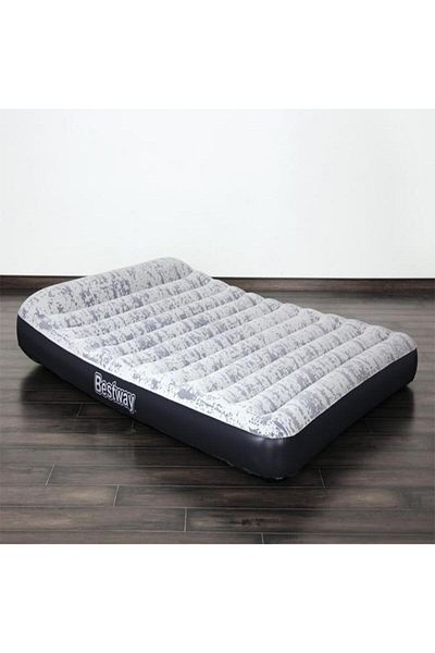 BESTWAY Tritech Airbed Queen Fashion Flock Built-in AC Pump 203cm x 152cm x 30cm  26-67836