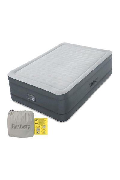 BESTWAY Fortech Airbed Queen Snugable Top Built-in AC Pump 203cm x 152cm x 46cm  26-69075