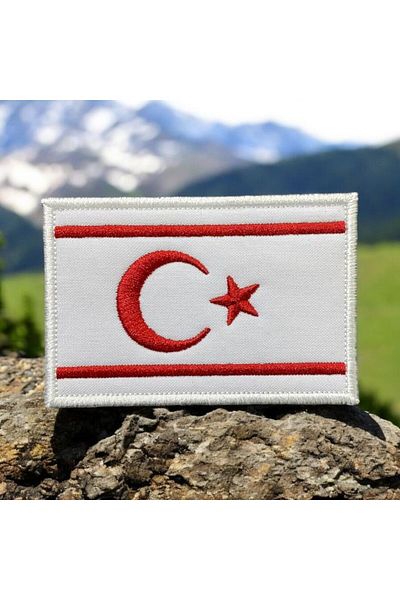 Ex Patch Republica Turcă de Nord Cipru-kktc Flag Patch - 8 X 5 Cm