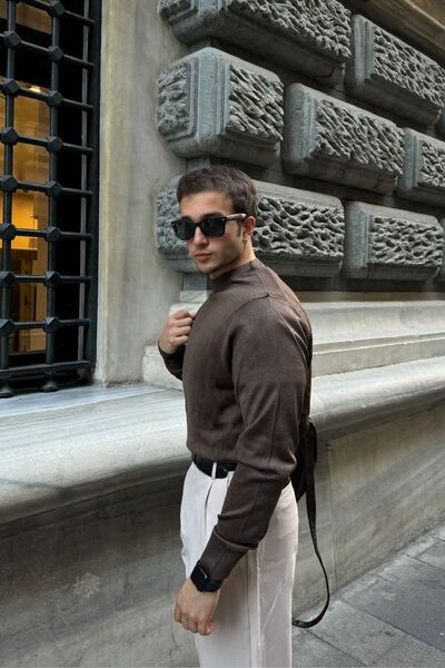 Livio Ferri Мъжки пуловер с кръгло деколте, стандартна кройка и нормална кройка