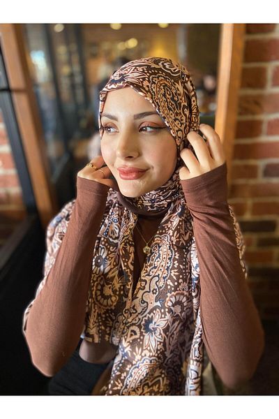 nehir eşarp Ethnic Drop Pattern Shawl 75X180 cm