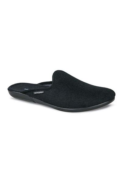 Ceyo Men's Black Orthopedic Indoor Winter Slippers