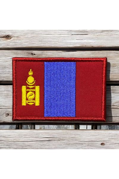 Ex Patch Patch de broderie cu steagul Mongolia 8 X 5 Cm