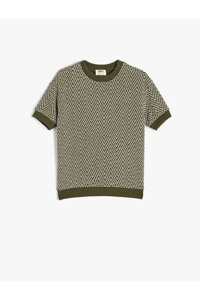 Koton Hanorac verde pentru băiat cu mânecă scurtă 5SKB10366TK