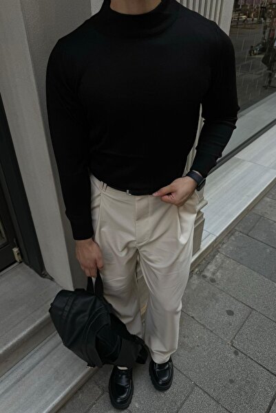 Livio Ferri Ανδρικό πλεκτό πουλόβερ με κανονική εφαρμογή μισό ψαράδικο γιακά