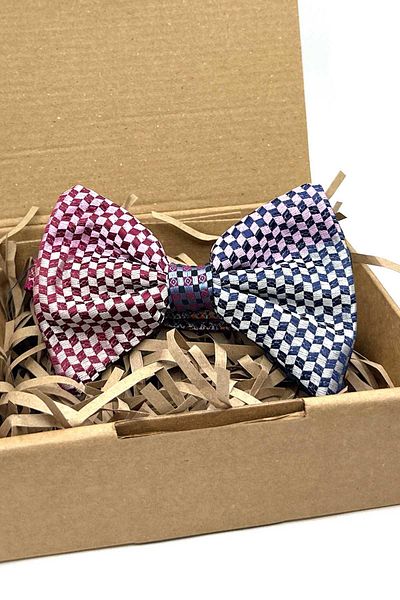 Kravatkolik Bow Tie P1949 - Multicolor Square Pattern Patchwork