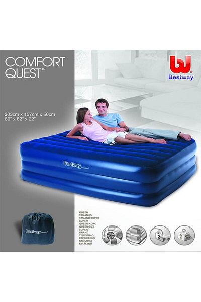 BESTWAY Premium Air Bed With Built-In Electric Air Pump 203X152X22Cm -26-67110