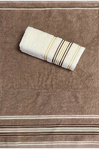 Lucy and Home Σετ πετσετών 100% βαμβακερό ριγέ ζακάρ 2 40Χ60 εκ.