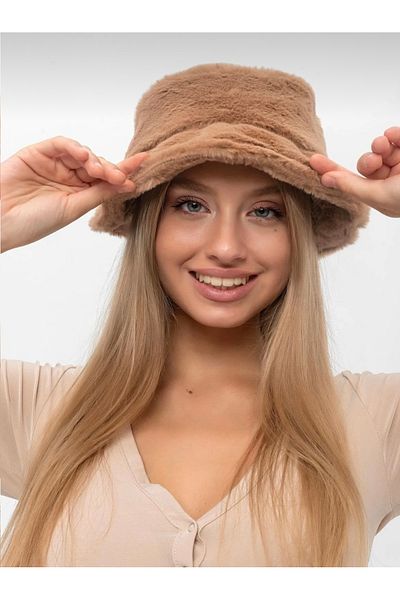 AYGÜN Plush Bucket Bucket Hat for Woman