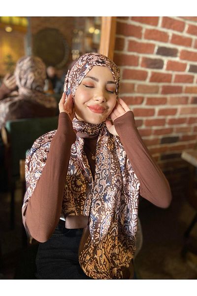 nehir eşarp Ethnic Drop Pattern Shawl 75X180 cm