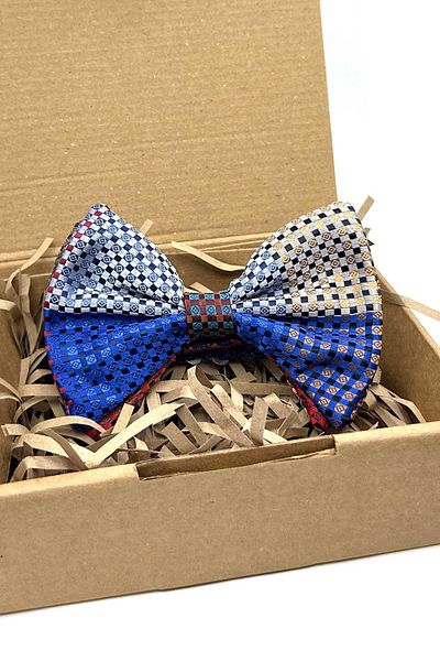 Kravatkolik Bow Tie P1948 - Multicolor Square Pattern Patchwork