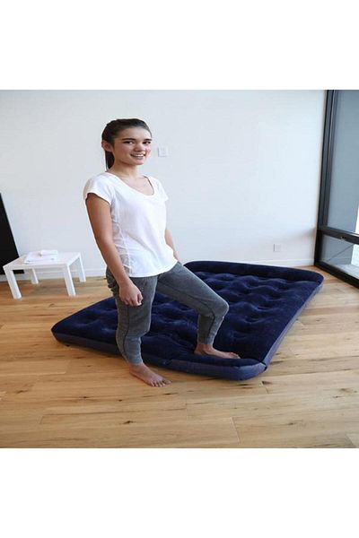 BESTWAY Easy Inflate Flocked Air Bed/King 203X183X22Cm -26-67227