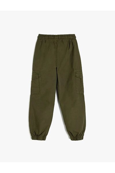 Koton Jogger-Cargohose mit Schnürung und Taschen an der Taille