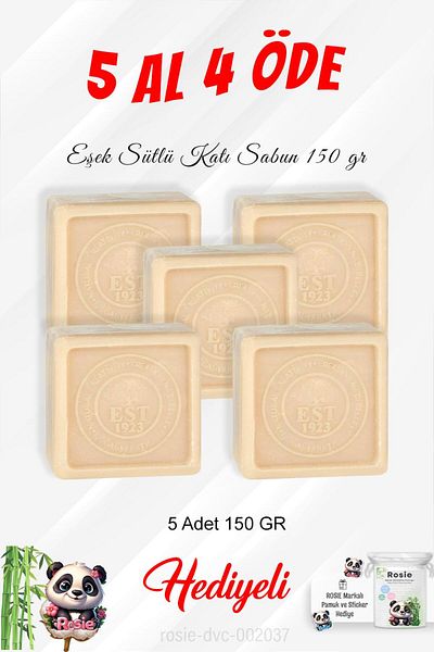 Eyüp Sabri Tuncer Rosie Cotton Donkey Milk Solid Soap - 150 G, Buy 5 and Pay 4