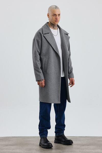 Weyeze Long Oversize Stamp Coat - Relaxed Fit Af-K56123Lns