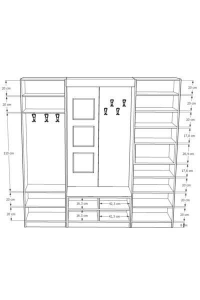 Asra Trend Vestiyer & Portmanto V-04 (210cm)