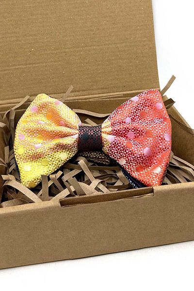 Kravatkolik Bow Tie P1920 - Multicolor Polka Dot Pattern Patchwork