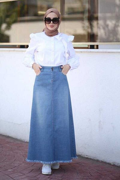 Neways Fusta de blugi albastru inchis - Model 2252