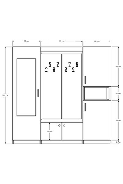 Asra Trend Vestiyer & Portmanto V-06 (210cm)