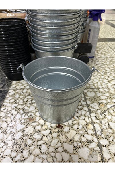 şen kardeşler züccaciye Galvaniz Kova Saplı 18 cm Ağız Çapı Derinlik 15cm Tab...