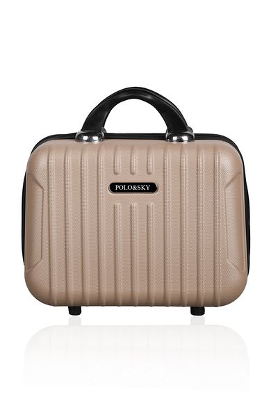 POLO&SKY Class Model Gold Color Abs Makeup Bag Hand Suitcase