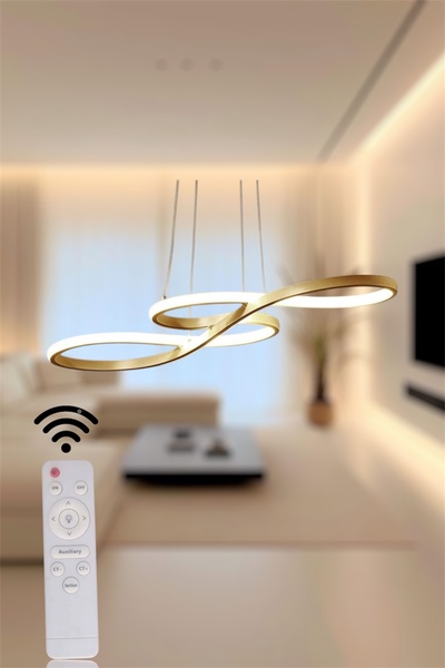 EYSHOP Modern Gold Yılan Üç Renk Kumandalı/Dimmerlı Beyaz/Sarı/Günışığı LED A...