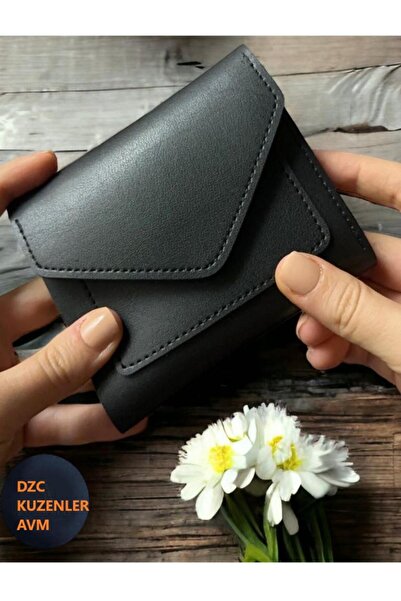 DZC KUZENLER AVM Kadın Fermuarlı çıtçıtlı Bozuk Para Bölmeli Cüzdan Kartlık A...