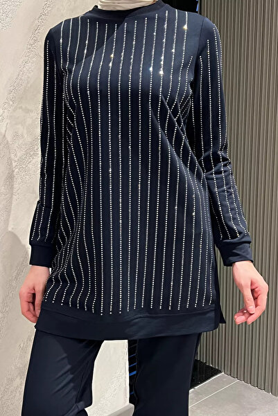 julude Σετ δύο τεμαχίων γυναικείο παντελόνι Hijab Stone με λεπτομέρειες