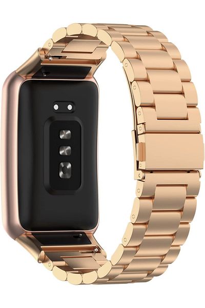 Nezih Case سوار/حزام من الفولاذ المقاوم للصدأ متوافق مع ساعة Huawei Watch Fit 2 مع وصلة معدنية