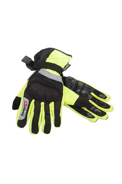 Forte GT Winter Motorcycle Gloves - Waterproof and Windproof, Size m Yellow