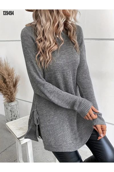 Kokosh moda Γυναικεία μπλούζα με στρογγυλή λαιμόκοψη μακρυμάνικη πλεκτή